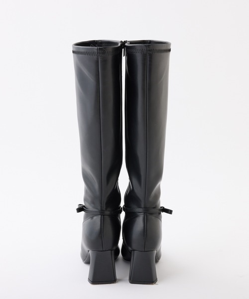 one after another NICE CLAUP（ワンアフターアナザーナイスクラップ）の「ポインテッドストレッチロングブーツ（ブーツ・レディース・ブラック/ベージュ・S/M/L）」の11枚目の写真