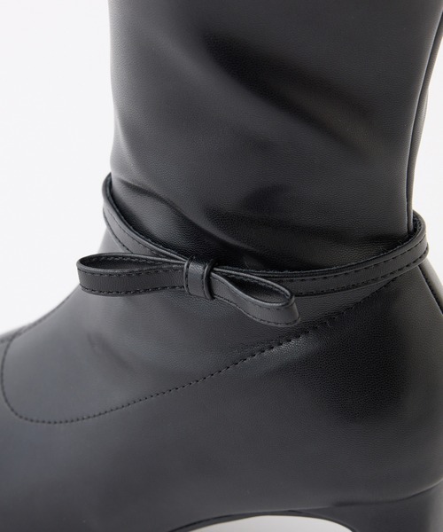 one after another NICE CLAUP（ワンアフターアナザーナイスクラップ）の「ポインテッドストレッチロングブーツ（ブーツ・レディース・ブラック/ベージュ・S/M/L）」の3枚目の写真