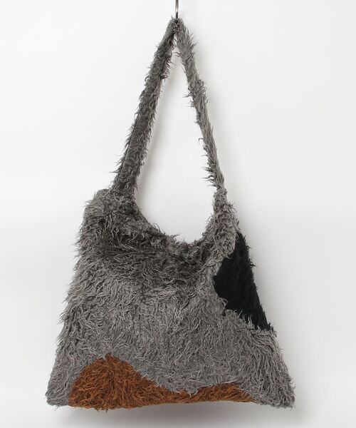 my beautiful landlet(マイビューティフルランドレット)の「【my beautiful landlet】 SHAGGY TOTE BAG(トートバッグ・メンズ・グレー/オレンジ・FREE)」の1枚目の写真