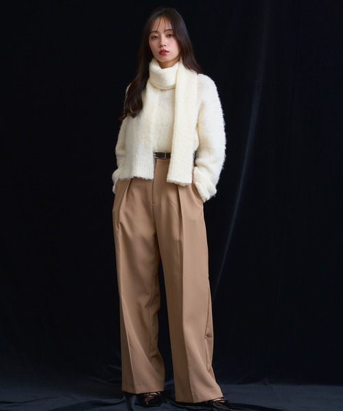 NOELA(ノエラ)の「デザインベルト付きストレートパンツ(スラックス・レディース・ベージュ/チャコールグレー・S/M)」の18枚目の写真