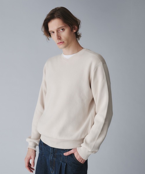 セール】milan ribs vneck knit/ミラノリブVネックニット（ニット