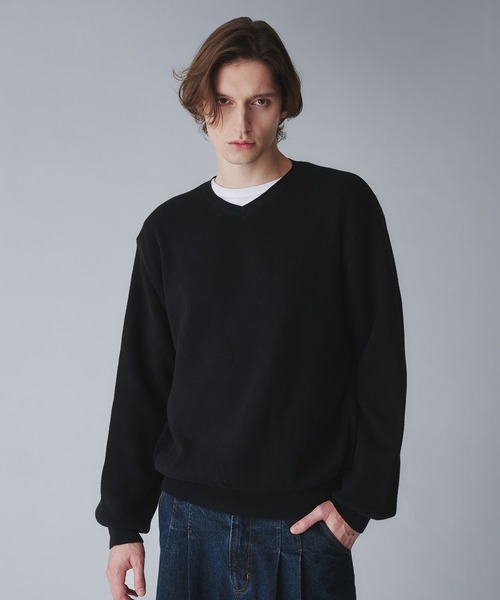 セール】milan ribs vneck knit/ミラノリブVネックニット（ニット