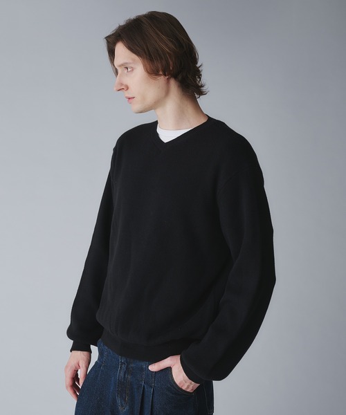 セール】milan ribs vneck knit/ミラノリブVネックニット（ニット