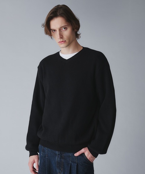 セール】milan ribs vneck knit/ミラノリブVネックニット（ニット