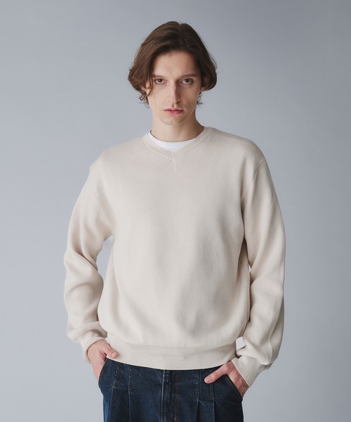 Regen Glanz（レーゲングランツ）の「milan ribs vneck knit/ミラノリブVネックニット（ニット/セーター・メンズ・ネイビー/ブラック/ライトホワイト・SMALL/MEDIUM/LARGE）」の7枚目の写真
