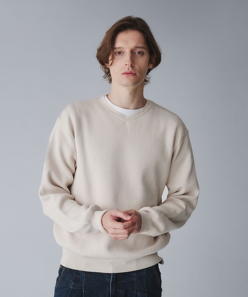 セール】milan ribs vneck knit/ミラノリブVネックニット（ニット