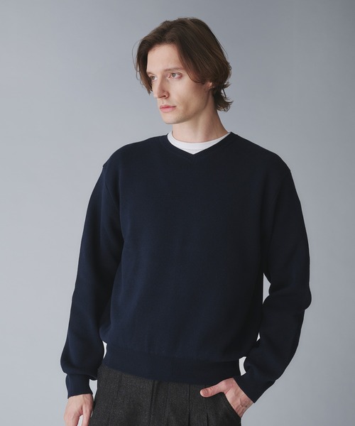 セール】milan ribs vneck knit/ミラノリブVネックニット（ニット