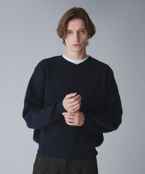 セール】milan ribs vneck knit/ミラノリブVネックニット（ニット