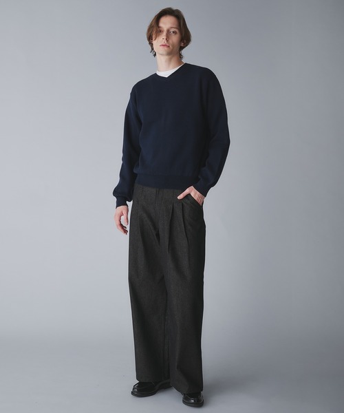 Regen Glanz（レーゲングランツ）の「milan ribs vneck knit/ミラノリブVネックニット（ニット/セーター・メンズ・ネイビー/ブラック/ライトホワイト・SMALL/MEDIUM/LARGE）」の19枚目の写真