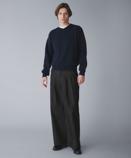 Regen Glanz（レーゲングランツ）の「milan ribs vneck knit/ミラノリブVネックニット（ニット/セーター・メンズ・ネイビー/ブラック/ライトホワイト・SMALL/MEDIUM/LARGE）」の22枚目の写真