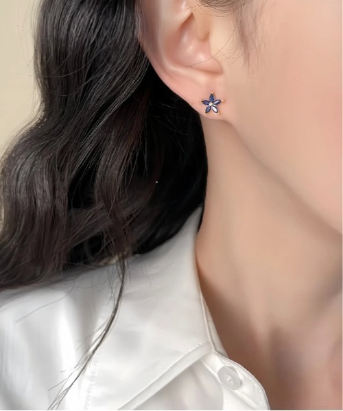 Burner（バーナー）の「【blatto 925silver】シルバー925 ブルーフラワージルコニア ピアス esm-pierce-35-13【RBTS】（ピアス（両耳用）・レディース・シルバー/ゴールド・FREE）」の4枚目の写真