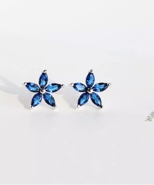 Burner（バーナー）の「【blatto 925silver】シルバー925 ブルーフラワージルコニア ピアス esm-pierce-35-13【RBTS】（ピアス（両耳用）・レディース・シルバー/ゴールド・FREE）」の3枚目の写真
