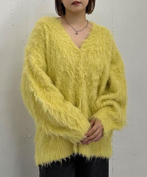 セール】ロングシャギーミドルニットカーディガン（カーディガン