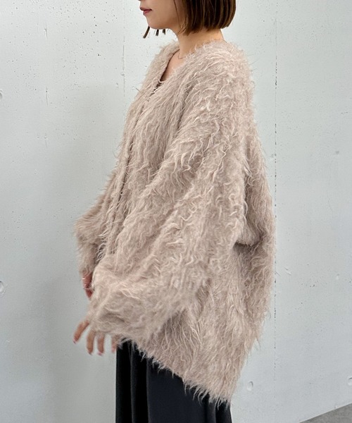 archives（アルシーヴ）の「ロングシャギーミドルニットカーディガン（カーディガン/ボレロ・レディース・アイボリー/グレー/ベージュ/イエロー・MEDIUM）」の22枚目の写真