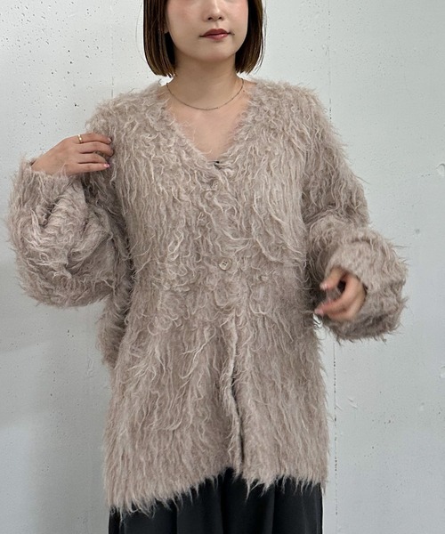 archives（アルシーヴ）の「ロングシャギーミドルニットカーディガン（カーディガン/ボレロ・レディース・アイボリー/グレー/ベージュ/イエロー・MEDIUM）」の21枚目の写真