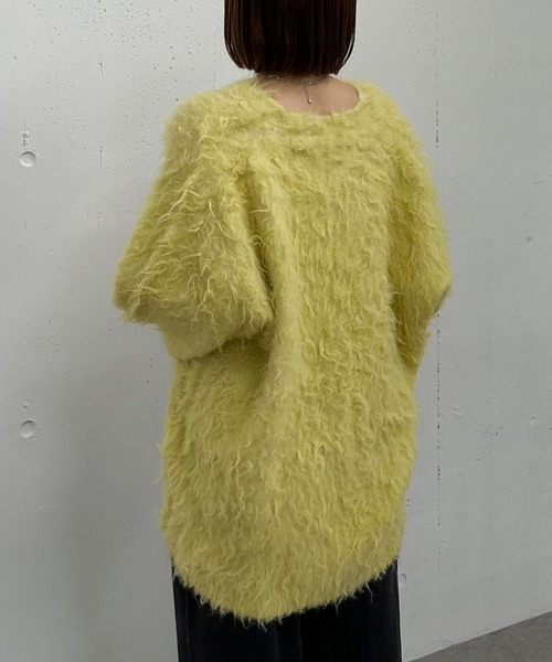 archives（アルシーヴ）の「ロングシャギーミドルニットカーディガン（カーディガン/ボレロ・レディース・アイボリー/グレー/ベージュ/イエロー・MEDIUM）」の17枚目の写真