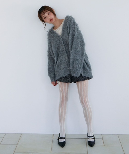 archives（アルシーヴ）の「ロングシャギーミドルニットカーディガン（カーディガン/ボレロ・レディース・アイボリー/グレー/ベージュ/イエロー・MEDIUM）」の14枚目の写真