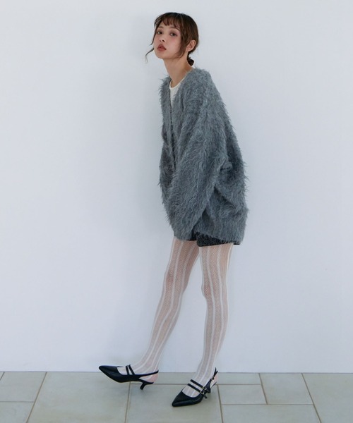 archives（アルシーヴ）の「ロングシャギーミドルニットカーディガン（カーディガン/ボレロ・レディース・アイボリー/グレー/ベージュ/イエロー・MEDIUM）」の13枚目の写真