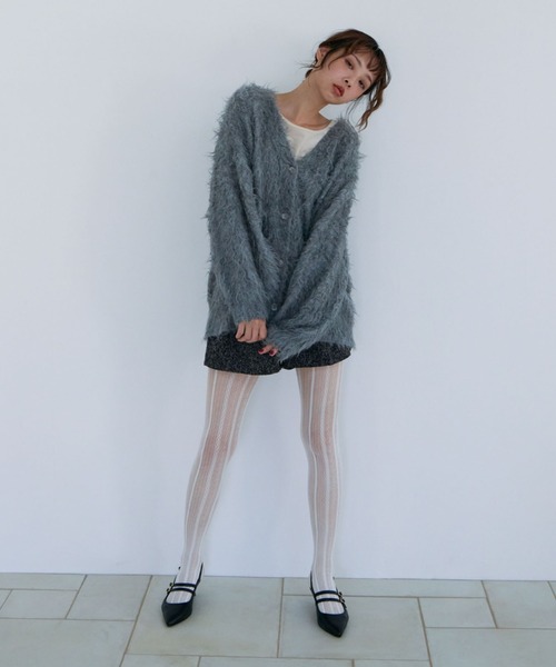 archives（アルシーヴ）の「ロングシャギーミドルニットカーディガン（カーディガン/ボレロ・レディース・アイボリー/グレー/ベージュ/イエロー・MEDIUM）」の11枚目の写真