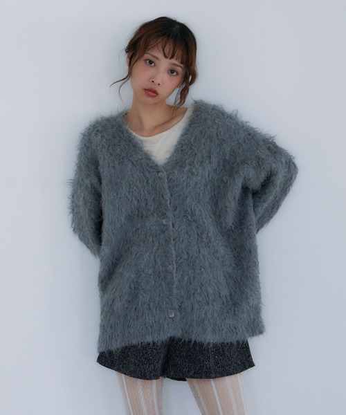 archives（アルシーヴ）の「ロングシャギーミドルニットカーディガン（カーディガン/ボレロ・レディース・アイボリー/グレー/ベージュ/イエロー・MEDIUM）」の7枚目の写真