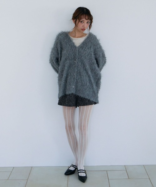 archives（アルシーヴ）の「ロングシャギーミドルニットカーディガン（カーディガン/ボレロ・レディース・アイボリー/グレー/ベージュ/イエロー・MEDIUM）」の12枚目の写真