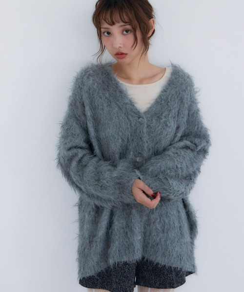 archives（アルシーヴ）の「ロングシャギーミドルニットカーディガン（カーディガン/ボレロ・レディース・アイボリー/グレー/ベージュ/イエロー・MEDIUM）」の8枚目の写真