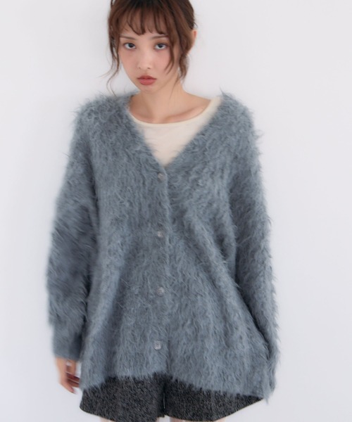 archives（アルシーヴ）の「ロングシャギーミドルニットカーディガン（カーディガン/ボレロ・レディース・アイボリー/グレー/ベージュ/イエロー・MEDIUM）」の10枚目の写真