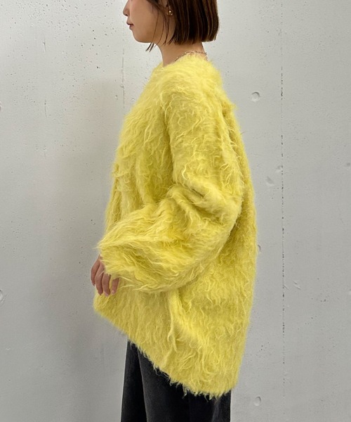 セール】ロングシャギーミドルニットカーディガン（カーディガン