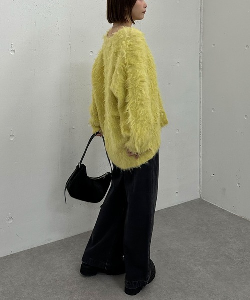 archives（アルシーヴ）の「ロングシャギーミドルニットカーディガン（カーディガン/ボレロ・レディース・アイボリー/グレー/ベージュ/イエロー・MEDIUM）」の20枚目の写真