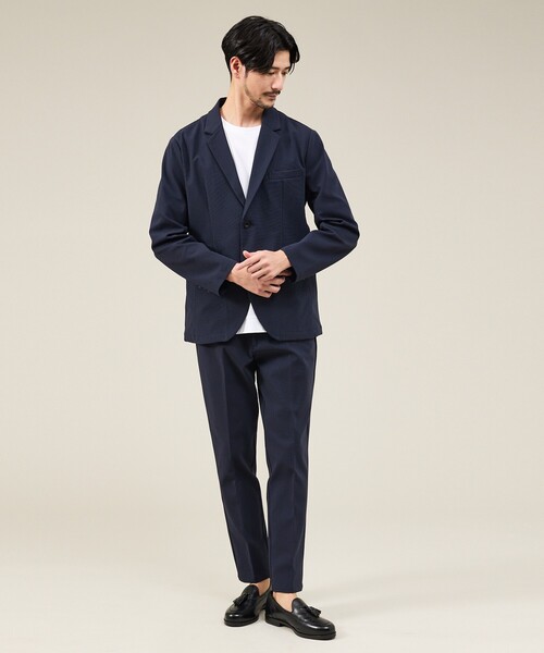 ABAHOUSE GRAY(アバハウスグレイ)の「【SMART CLOSET】ハイゲージ ポンチ ジャケット / セットアップ対応(テーラードジャケット・メンズ・ブラック/モカ/ネイビー・50/48/46/44)」の11枚目の写真