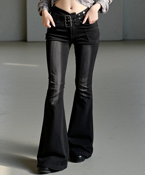 dolce&gabbana y2k ZIPパンツ　八の字　黒　アーカイブ DOLCE&GABBANA - dolce&gabbana y2k ZIPパンツ 八の字 黒