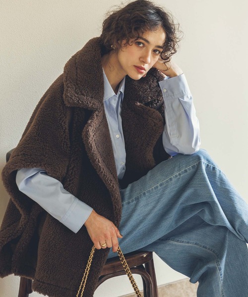 テディ　ボア　ポンチョ テディボアポンチョジャケット - ジャケット/アウター通販 | 人気