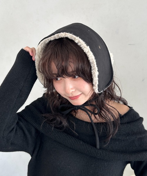 セール】ボアスエード紐付きイヤーマフ/耳当て（イヤーマフ）｜CLEA