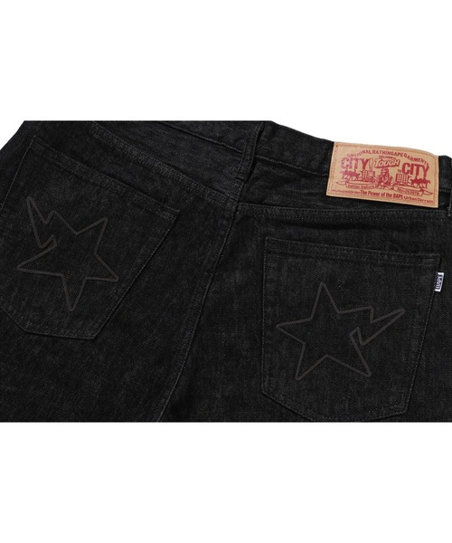 A BATHING APE（アベイシングエイプ）の「STA REGULAR FIT 13 OZ DENIM PANTS（デニムパンツ・メンズ・インディゴブルー/ブラック・XX-LARGE/X-LARGE/MEDIUM/LARGE/SMALL）」の5枚目の写真