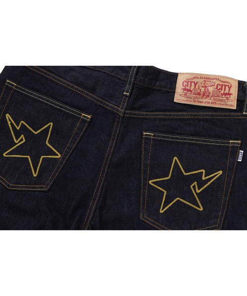 A BATHING APE（アベイシングエイプ）の「STA REGULAR FIT 13 OZ DENIM PANTS（デニムパンツ・メンズ・インディゴブルー/ブラック・XX-LARGE/X-LARGE/MEDIUM/LARGE/SMALL）」の6枚目の写真