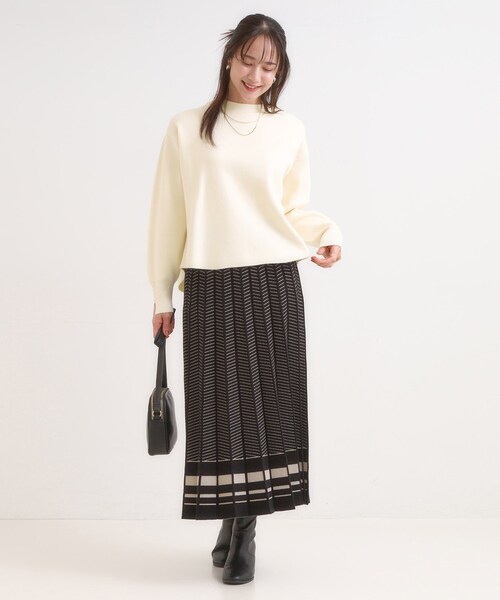 DRESKIP(ドレスキップ)の「【セットアップ可/S-LL】インせず着られる 洗えるもちもち裾ラウンドニット(ニット/セーター・レディース・ブルー系その他/グレー/オフホワイト/ブラック/ダークブラウン・02/01/04/03)」の10枚目の写真