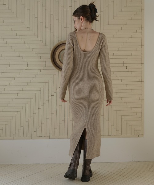 fupel バックオープンリブニットワンピース SNIDEL（スナイデル）の「バックオープンリブニットワンピース