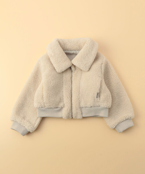 COMME CA ISM（コムサイズム）の「【雑誌掲載商品】ボアフリース ショート ブルゾン(ベビーサイズ)（ブルゾン・キッズ・アイボリー/ネイビー・80-90cm）」の2枚目の写真