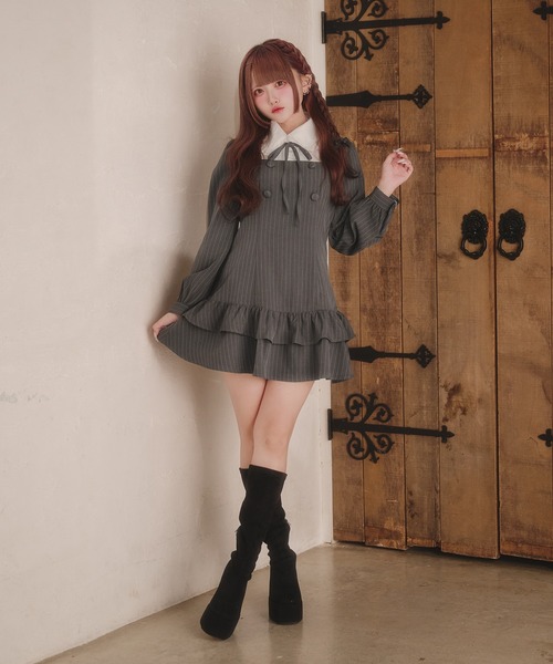 クラシカルシャツレイヤードワンピース（ワンピース）｜Pal elfy（パル