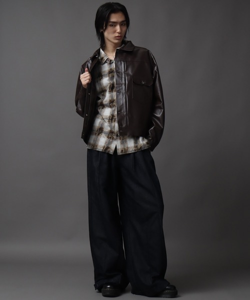 Art re A select(アトリエセレクト)の「1ST型アーティフィシャルレザージャケット(ブルゾン・メンズ・ブラック/ブラウン・M/L/XL)」の15枚目の写真