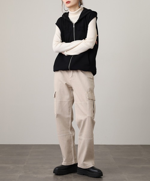 GUESS JEANS（ゲスジーンズ）の「GUESS JEANS GJ ZIP REG HOOD SLEEVELESS(VEST) ゲス フーディー スウェット ジップアップベスト（ベスト・メンズ・ブラック・L/M/S）」の20枚目の写真