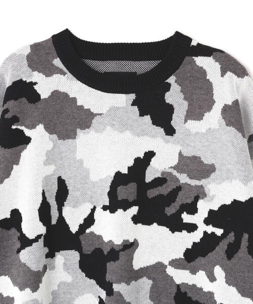 DANKE SCHON(ダンケシェーン)の「【WEB&DEPOT限定】DankeSchon/ダンケシェーン/CAMO CREWNECK KNIT(ニット/セーター・メンズ・ブラック/グレー・XL/L/M)」の9枚目の写真