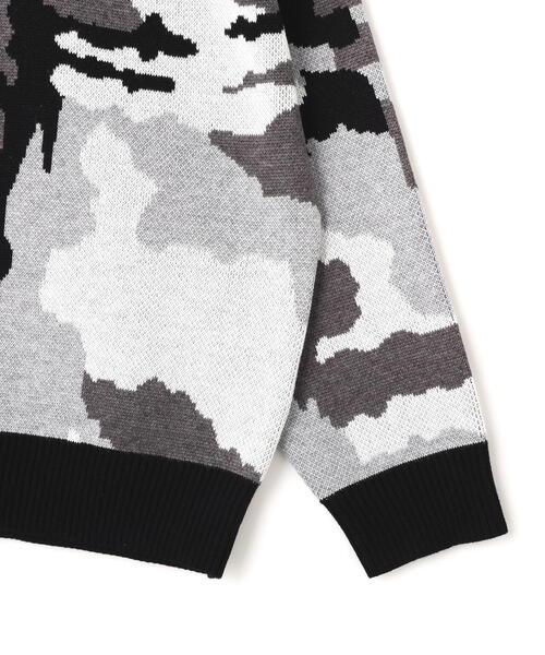 DANKE SCHON(ダンケシェーン)の「【WEB&DEPOT限定】DankeSchon/ダンケシェーン/CAMO CREWNECK KNIT(ニット/セーター・メンズ・ブラック/グレー・XL/L/M)」の11枚目の写真