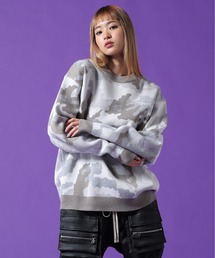 【WEB&DEPOT限定】DankeSchon/ダンケシェーン/CAMO CREWNECK KNIT