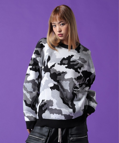 DANKE SCHON(ダンケシェーン)の「【WEB&DEPOT限定】DankeSchon/ダンケシェーン/CAMO CREWNECK KNIT(ニット/セーター・メンズ・ブラック/グレー・XL/L/M)」の18枚目の写真