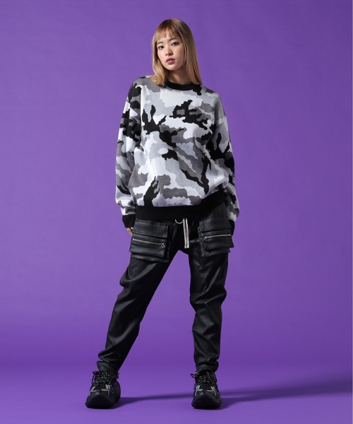 DANKE SCHON(ダンケシェーン)の「【WEB&DEPOT限定】DankeSchon/ダンケシェーン/CAMO CREWNECK KNIT(ニット/セーター・メンズ・ブラック/グレー・XL/L/M)」の19枚目の写真