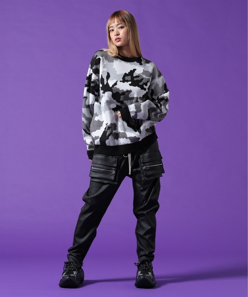 DANKE SCHON(ダンケシェーン)の「【WEB&DEPOT限定】DankeSchon/ダンケシェーン/CAMO CREWNECK KNIT(ニット/セーター・メンズ・ブラック/グレー・XL/L/M)」の20枚目の写真