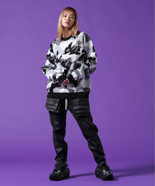 DANKE SCHON(ダンケシェーン)の「【WEB&DEPOT限定】DankeSchon/ダンケシェーン/CAMO CREWNECK KNIT(ニット/セーター・メンズ・ブラック/グレー・XL/L/M)」の21枚目の写真