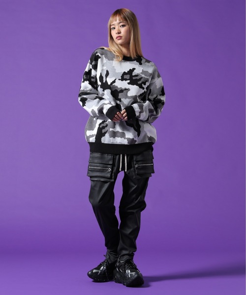 DANKE SCHON(ダンケシェーン)の「【WEB&DEPOT限定】DankeSchon/ダンケシェーン/CAMO CREWNECK KNIT(ニット/セーター・メンズ・ブラック/グレー・XL/L/M)」の22枚目の写真