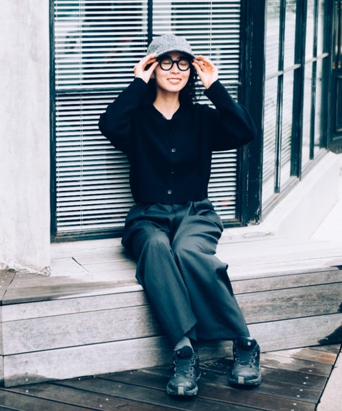 kuros'オリジナル】ウールカシミヤ Vネックショートカーディガン